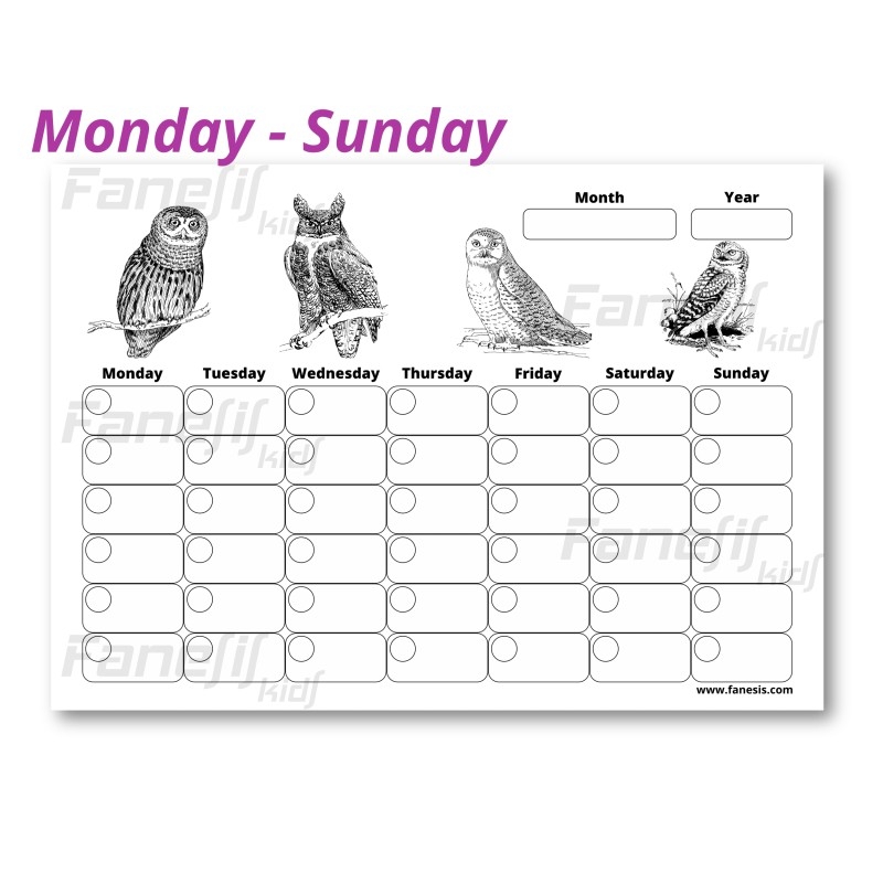 Monday-Friday Calendar Printable Free Monday-Friday Calendar Printable Free