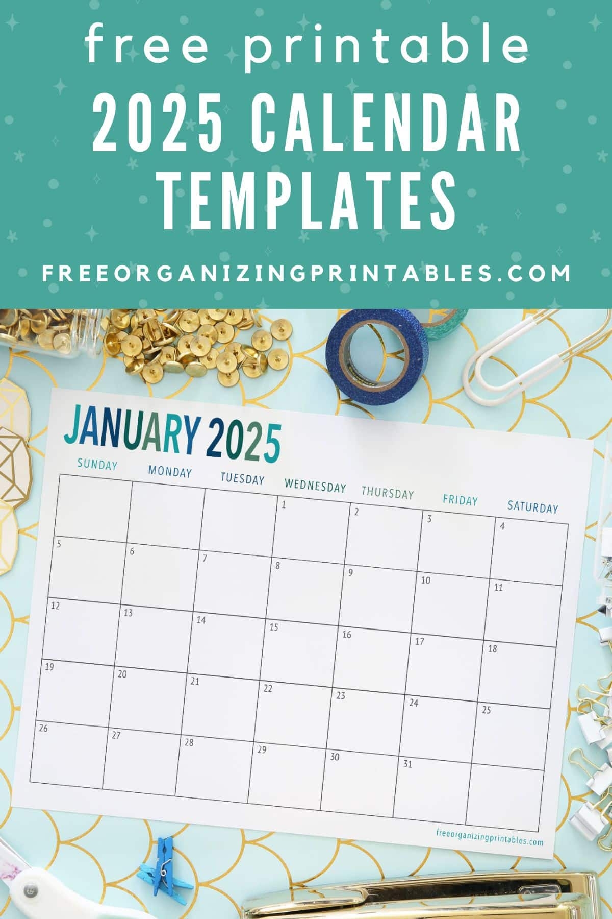 Printable 2025 Calendar Template