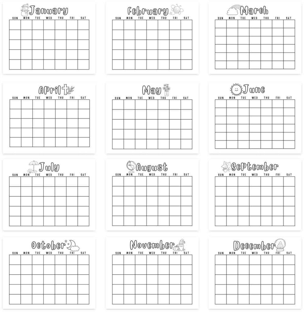 Free Printable Calendar Months