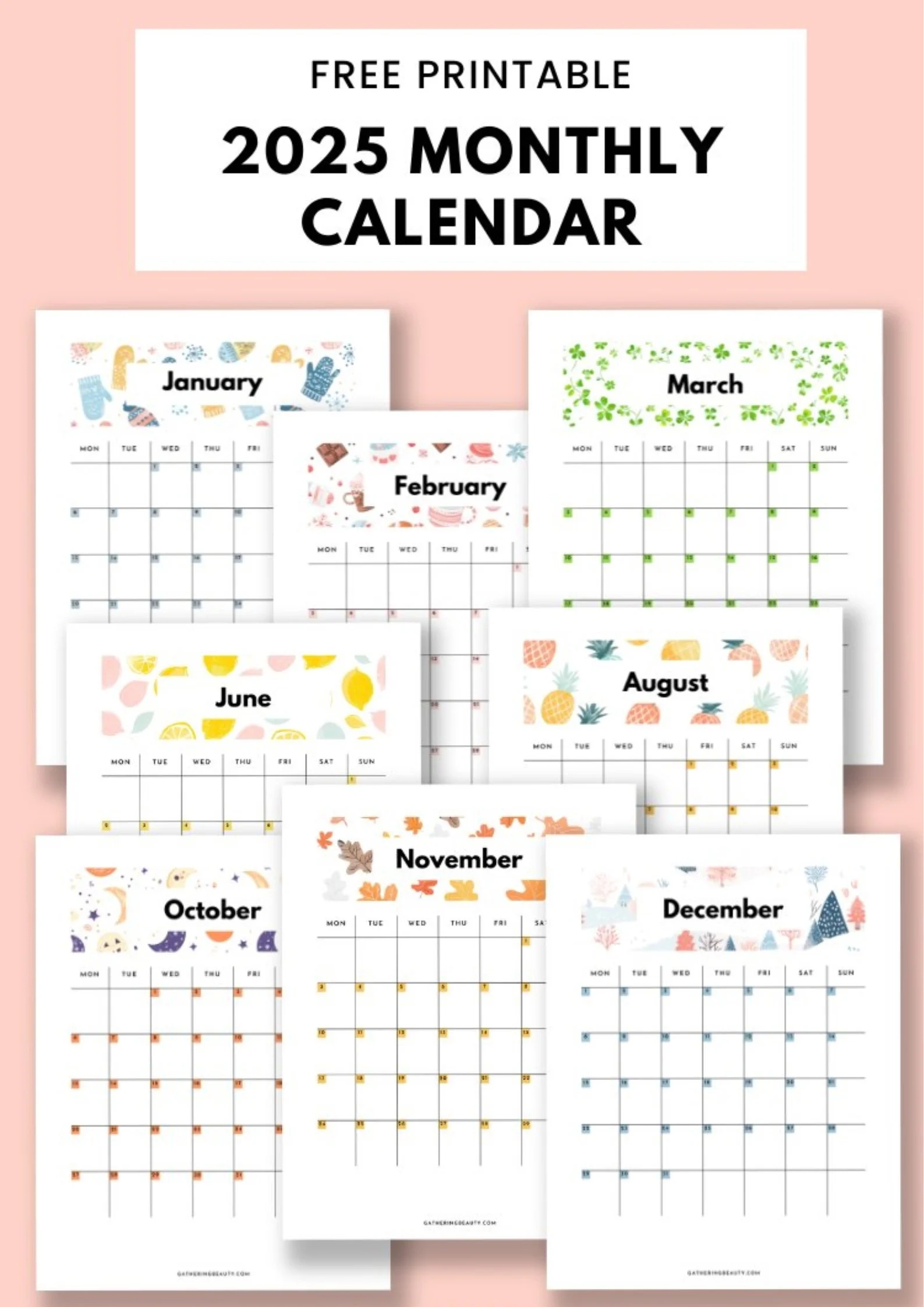 2025 Calendar Pdf Printable Free