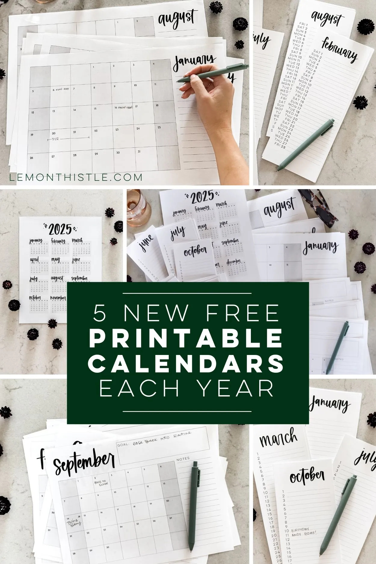 Free Printable Verticle Calendars For 2025
