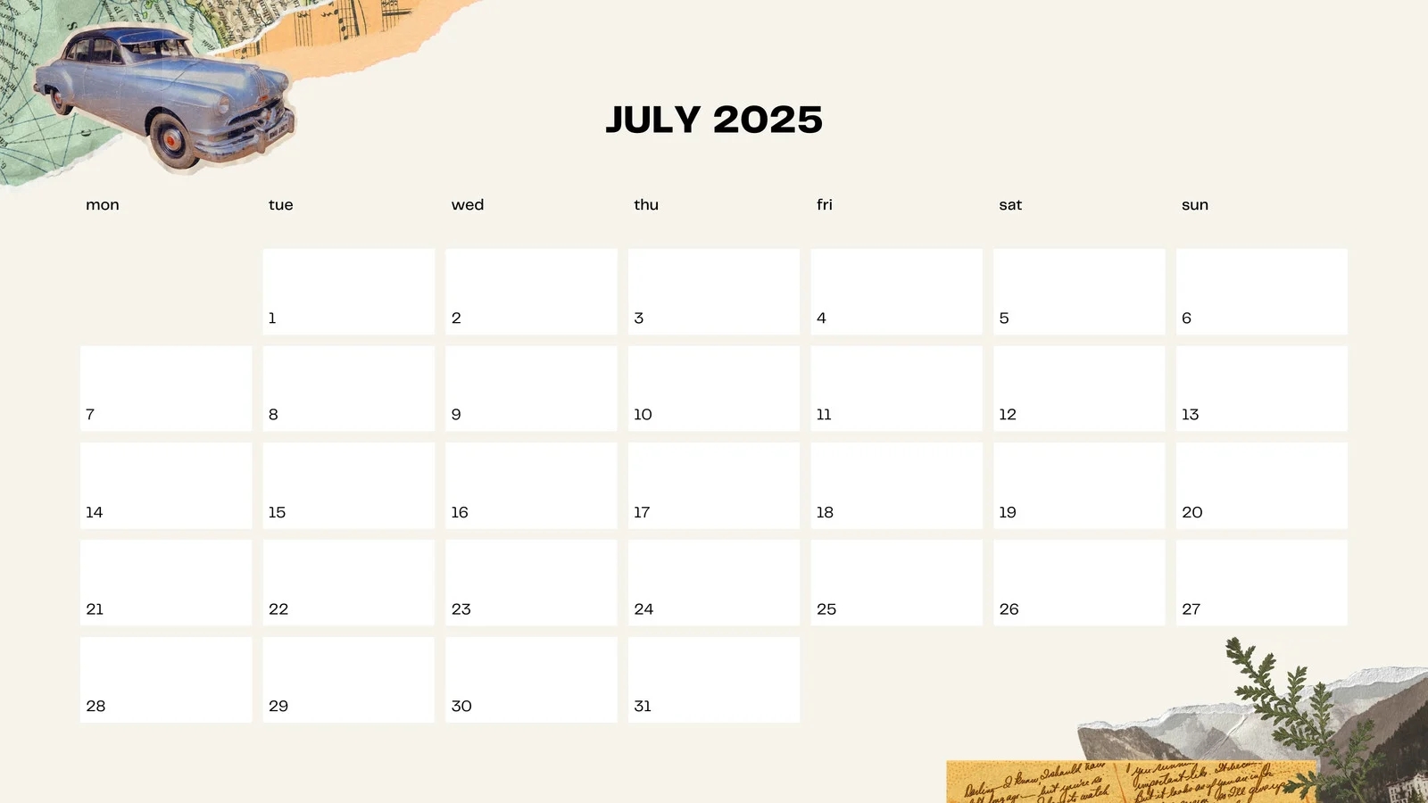 Free Printable Custom July 2025 Calendar Templates Canva