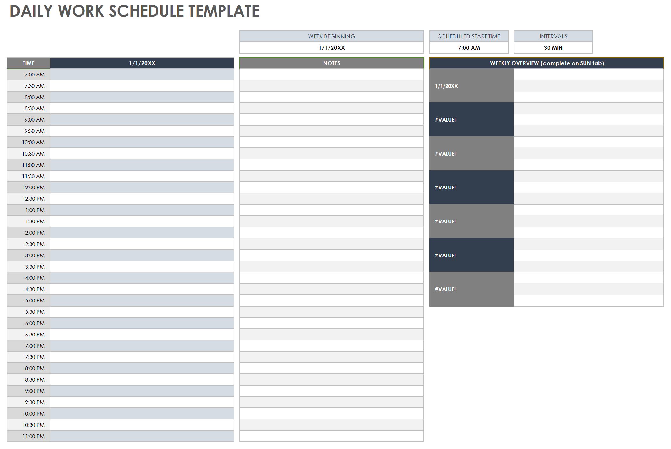Free Printable Daily Calendar Templates Smartsheet
