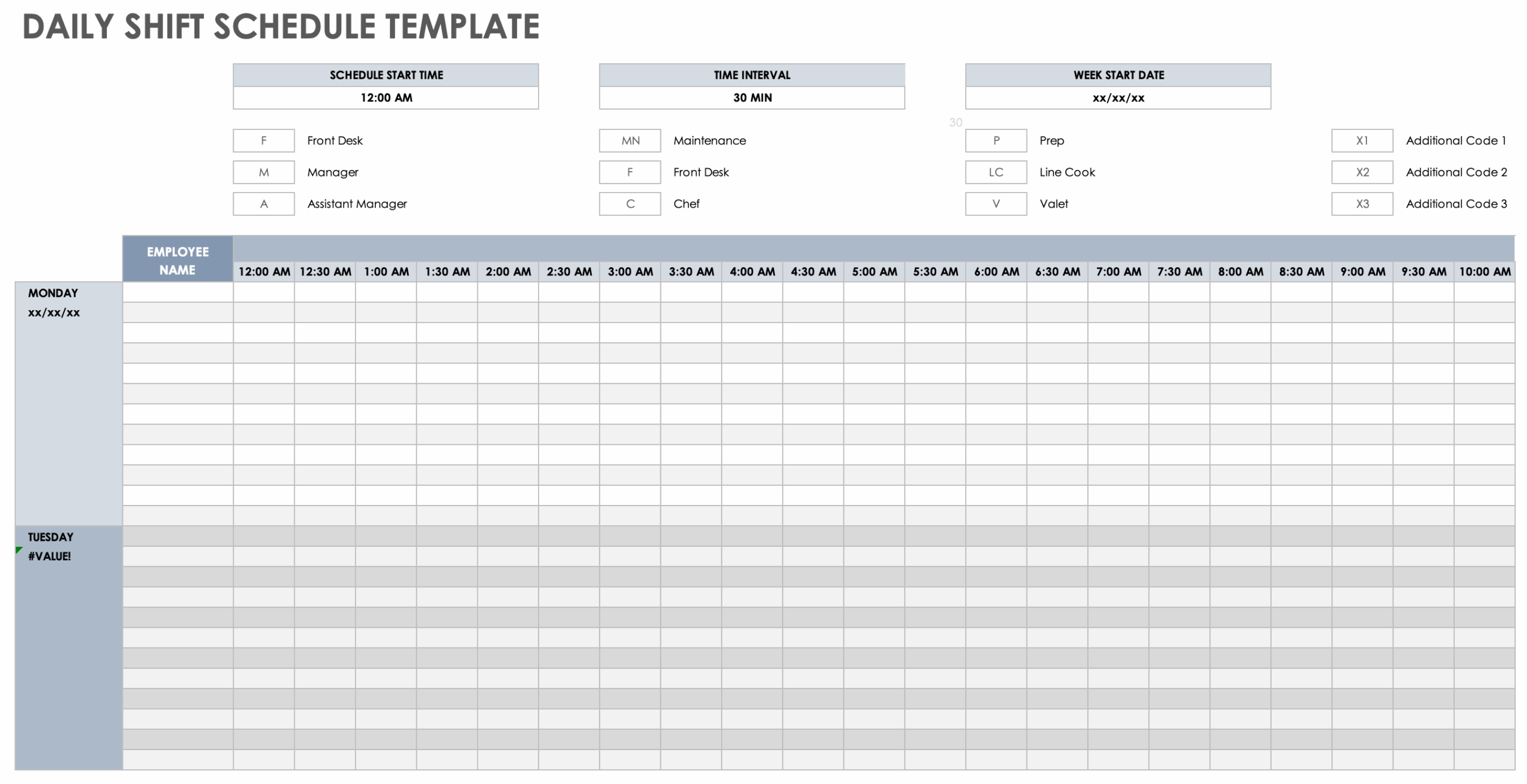 Blank 30 Day Calendar Printable