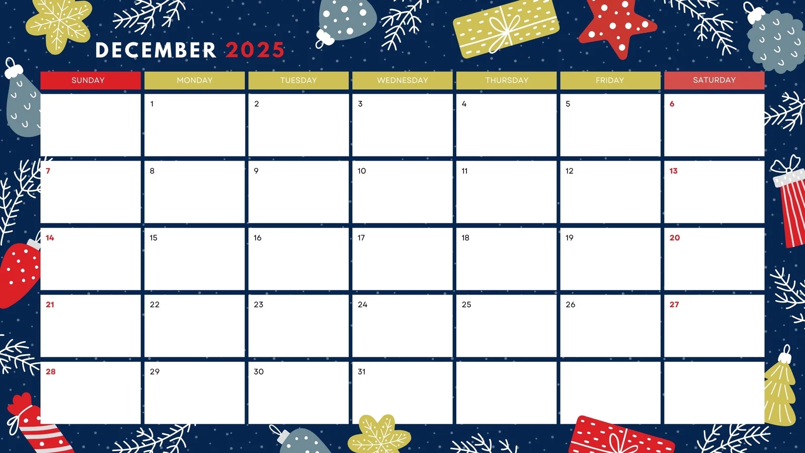 Free Printable December 2025 Calendar Templates Canva Free Printable December 2025 Calendar Templates Canva