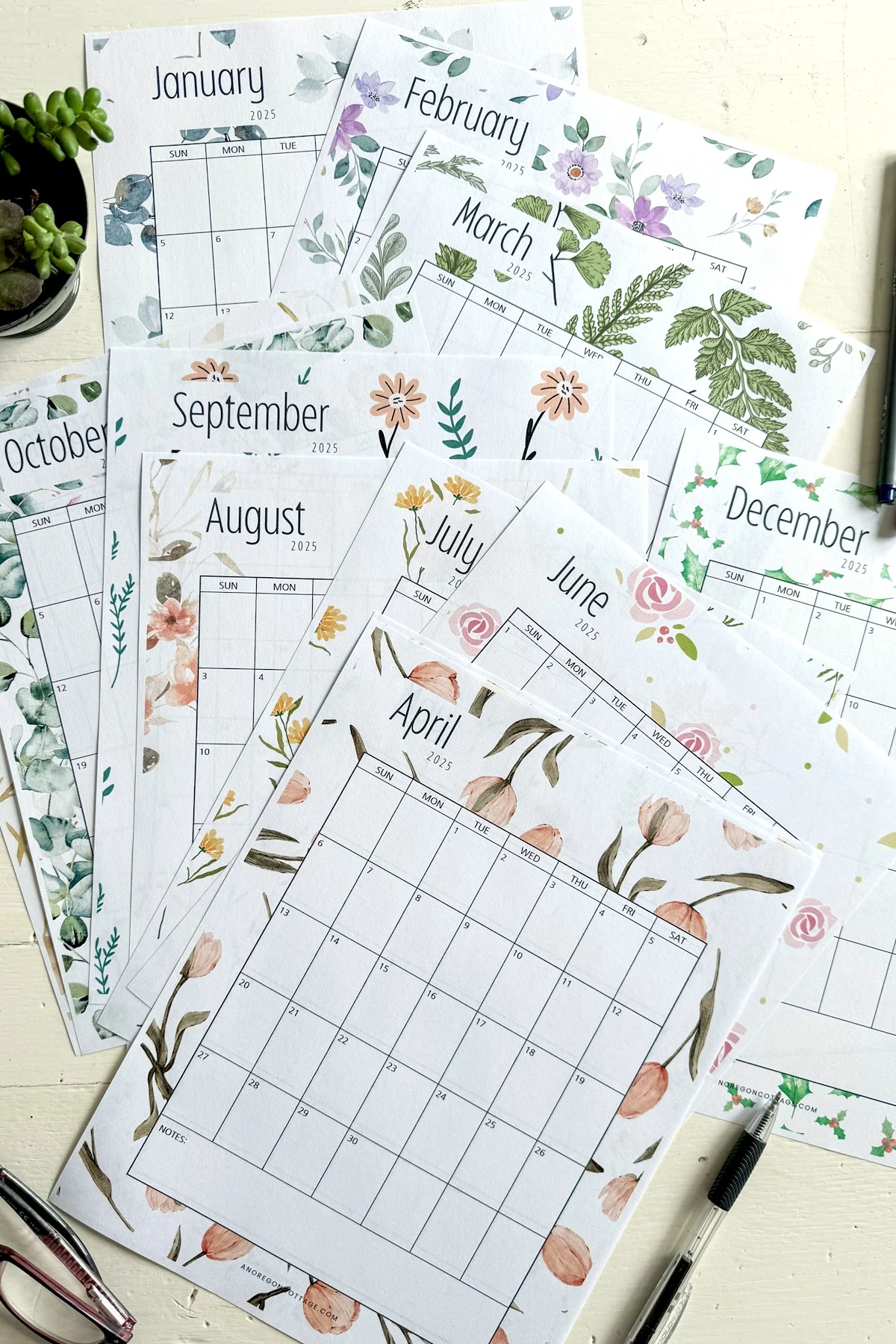 Free Printable Calendar With Image 2025
