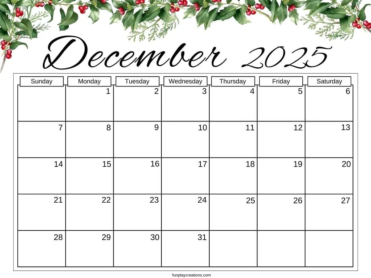 Free Printable Monthly Calendars 2025 Free Printable Monthly Calendars 2025