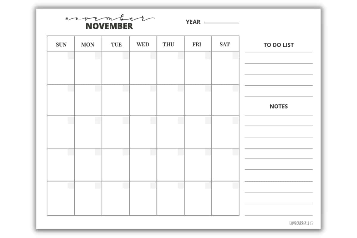 FREE Printable November December Calendar Templates 2024 Love Our Real Life