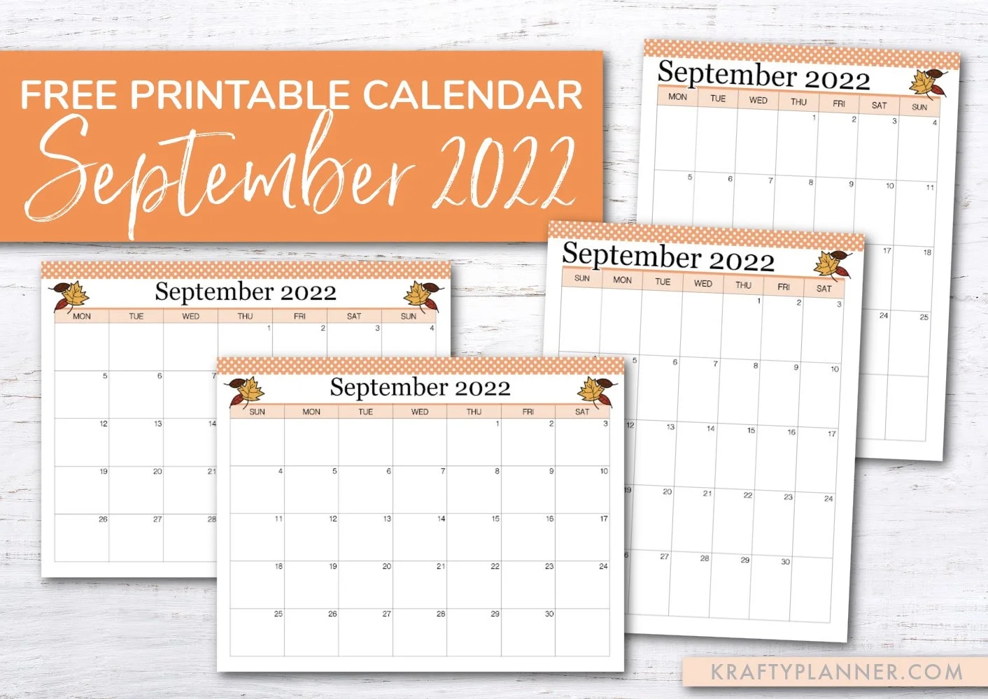 Free Printable September 2022 Calendar Krafty Planner Free Printable September 2022 Calendar Krafty Planner