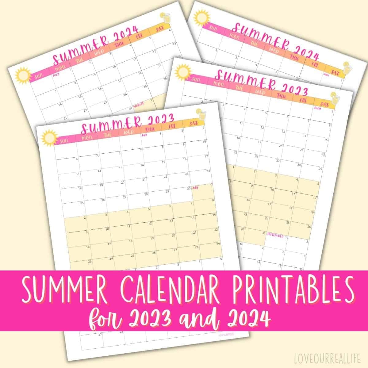 Free Summer Calendar Printable For 2024 Love Our Real Life