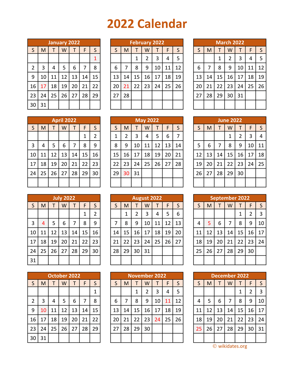 Full Page Calendar Printable
