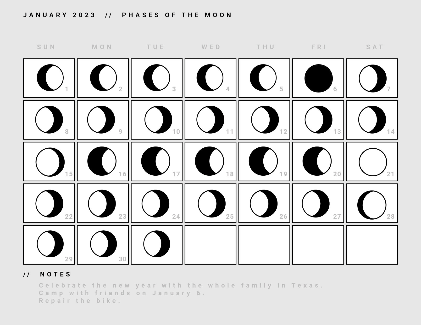 Printable Calendar To Fill In Moon Phases