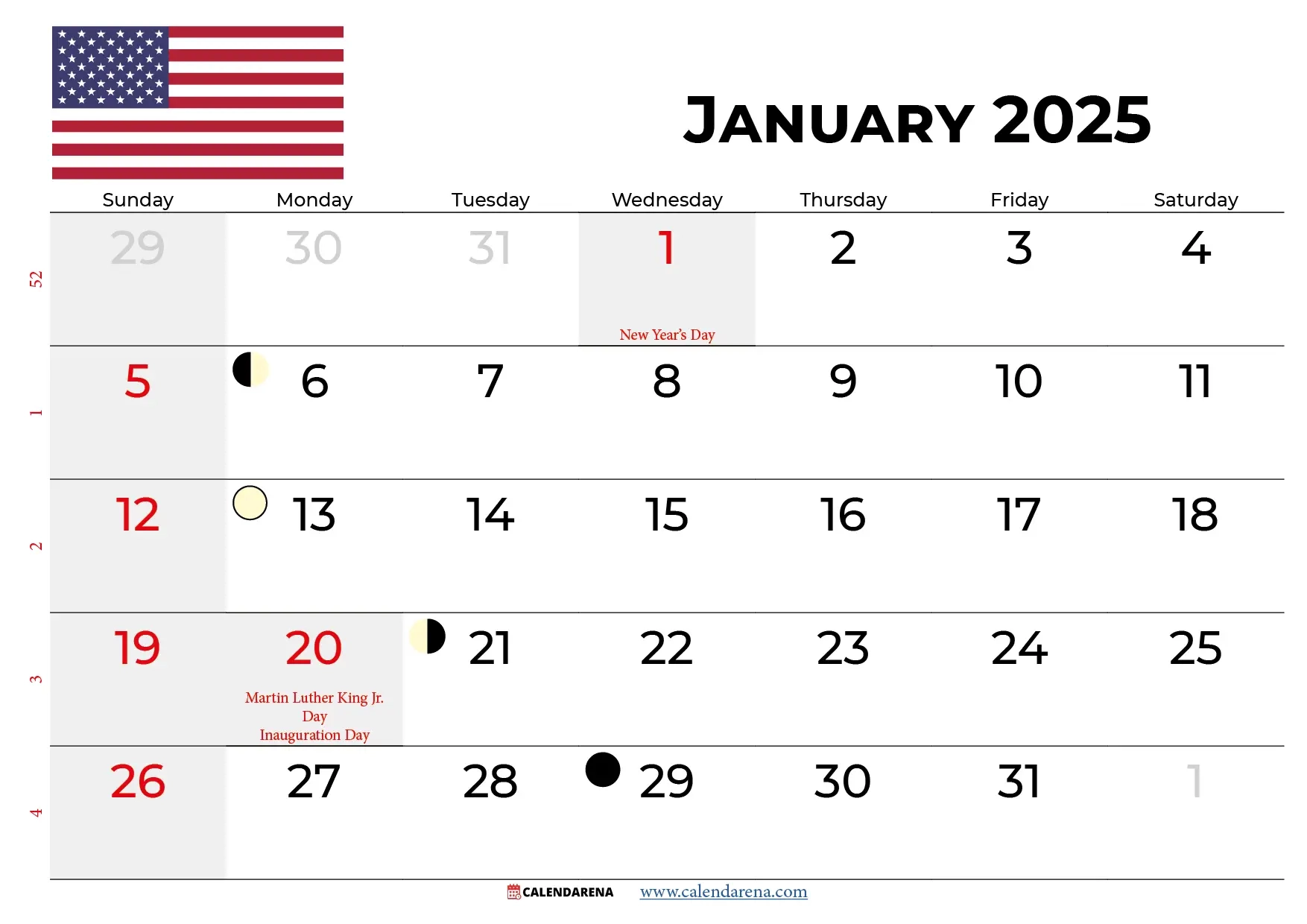 January 2025 Calendar Printable