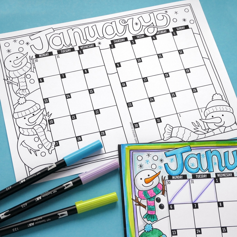 Printable Calendar For Bullet Journal