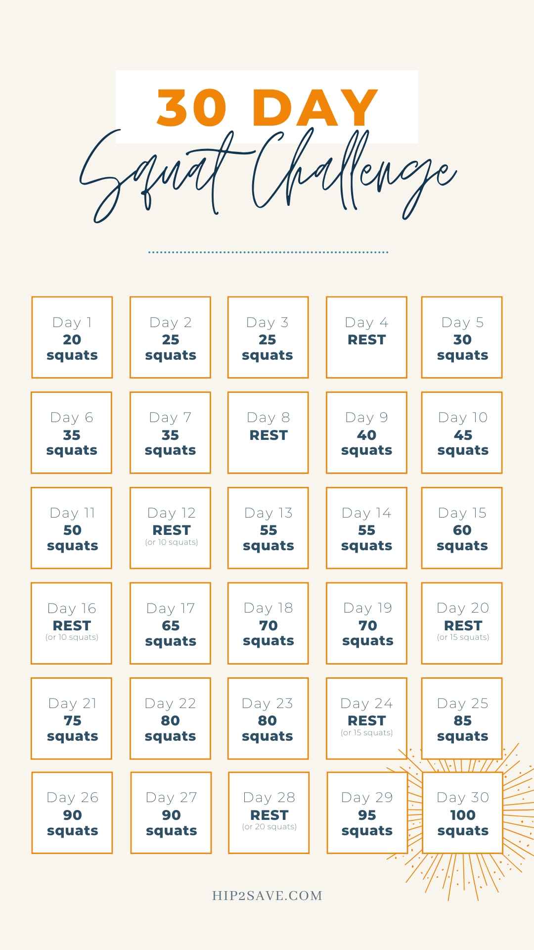 Join Our Free 30 Day Squat Challenge Hip2Save
