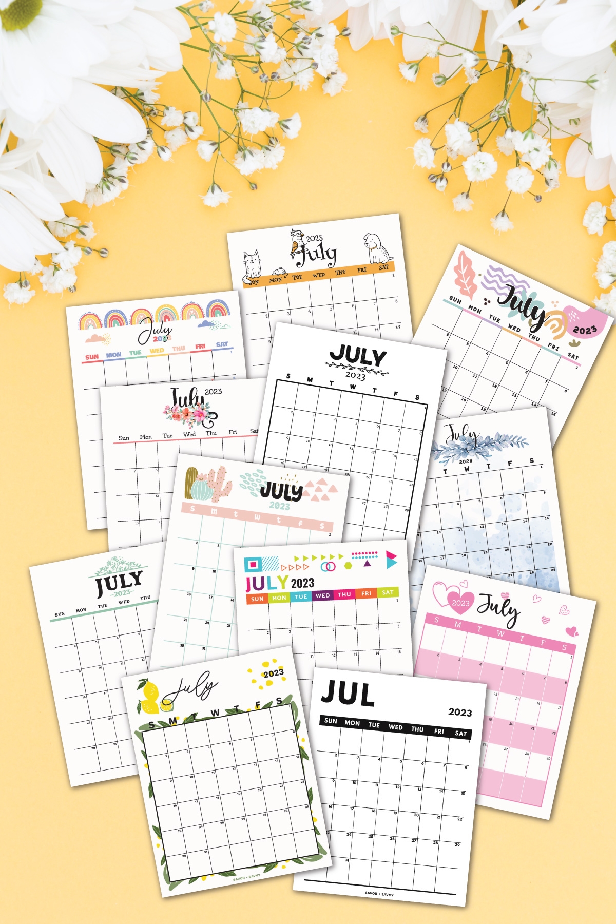 July 2023 Calendar Templates 12 Free Printables Savor Savvy