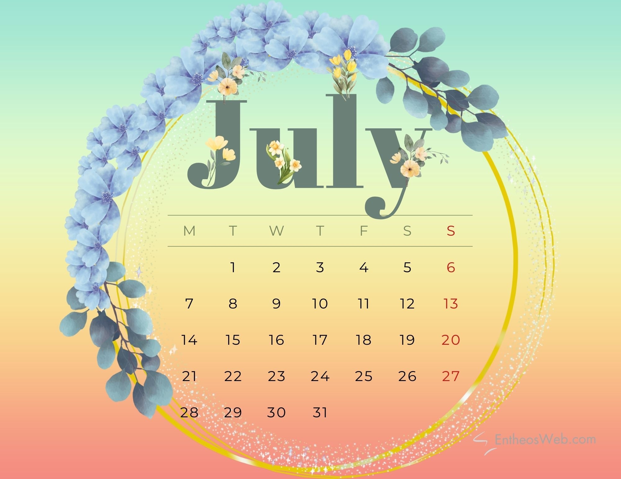 July 2025 Calendar Printables EntheosWeb