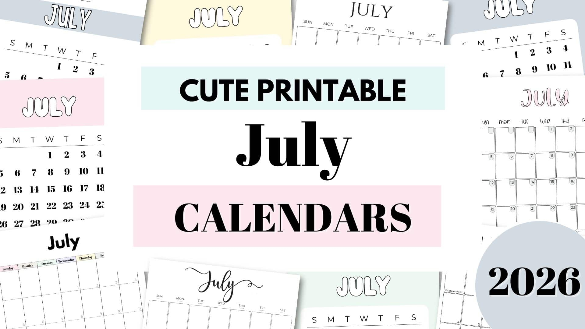 Printable Blank Calendar July 2026 Printable Blank Calendar July 2026