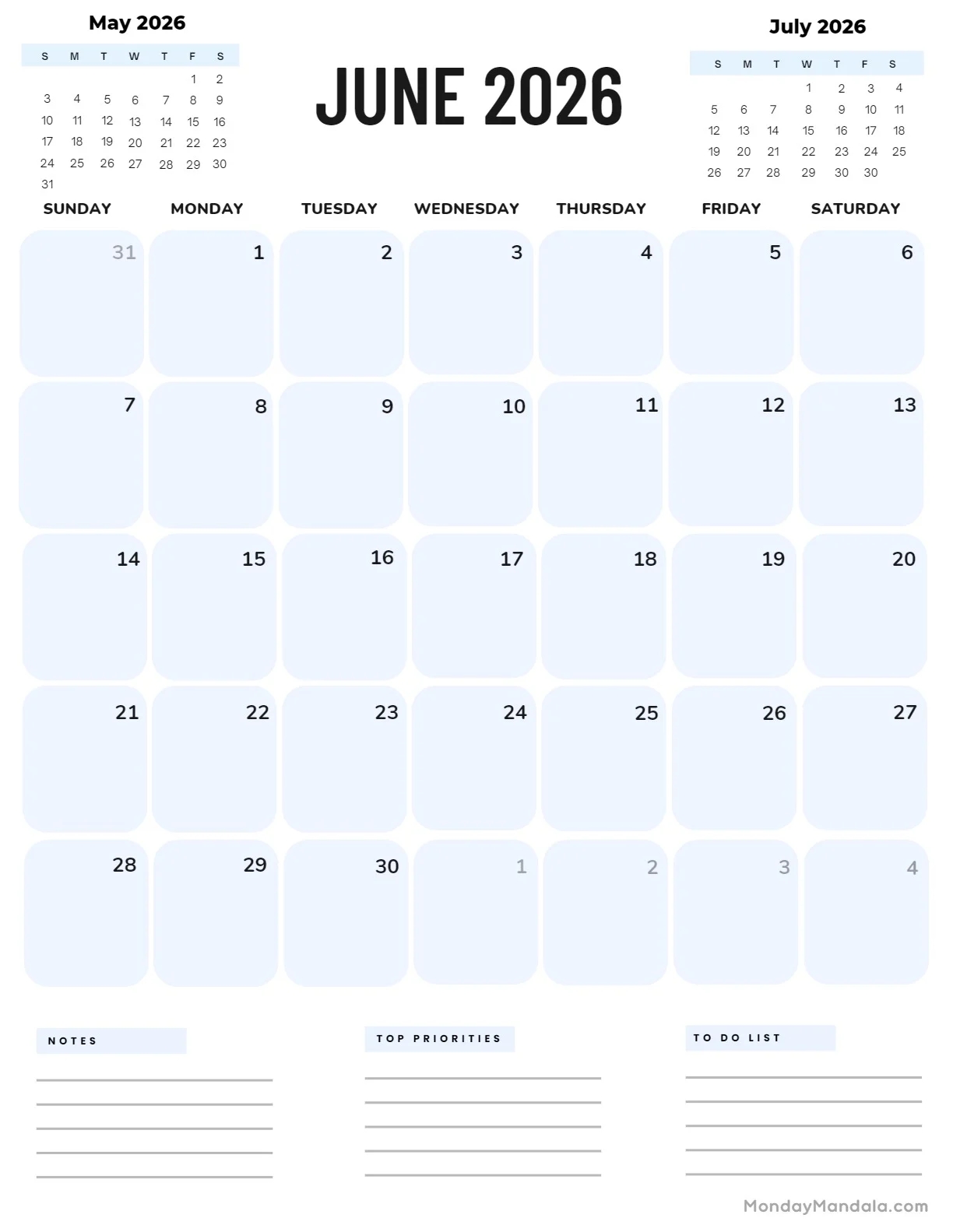June 2026 Calendars 52 Free PDF Printables 