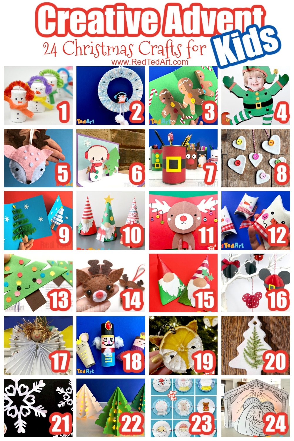 Kids Craft Advent Calendar Printable Red Ted Art Kids Crafts Kids Craft Advent Calendar Printable Red Ted Art Kids Crafts