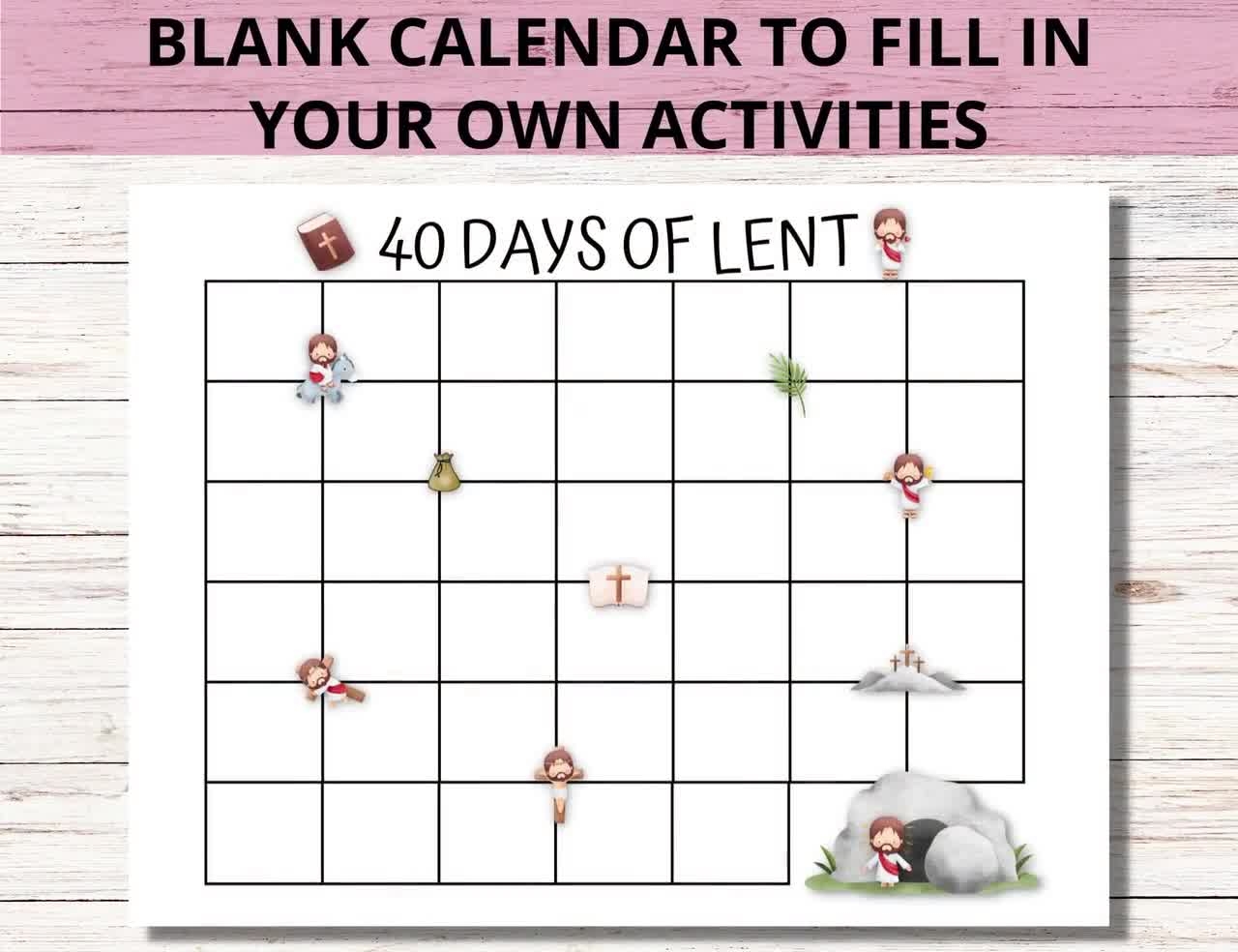 Lent Calendar 2025 40 Days Of Prayer Lent Lenten Calendar For Kids Activities For Lent Daily Prayer For Lent Catholic Christian Easter Etsy Denmark