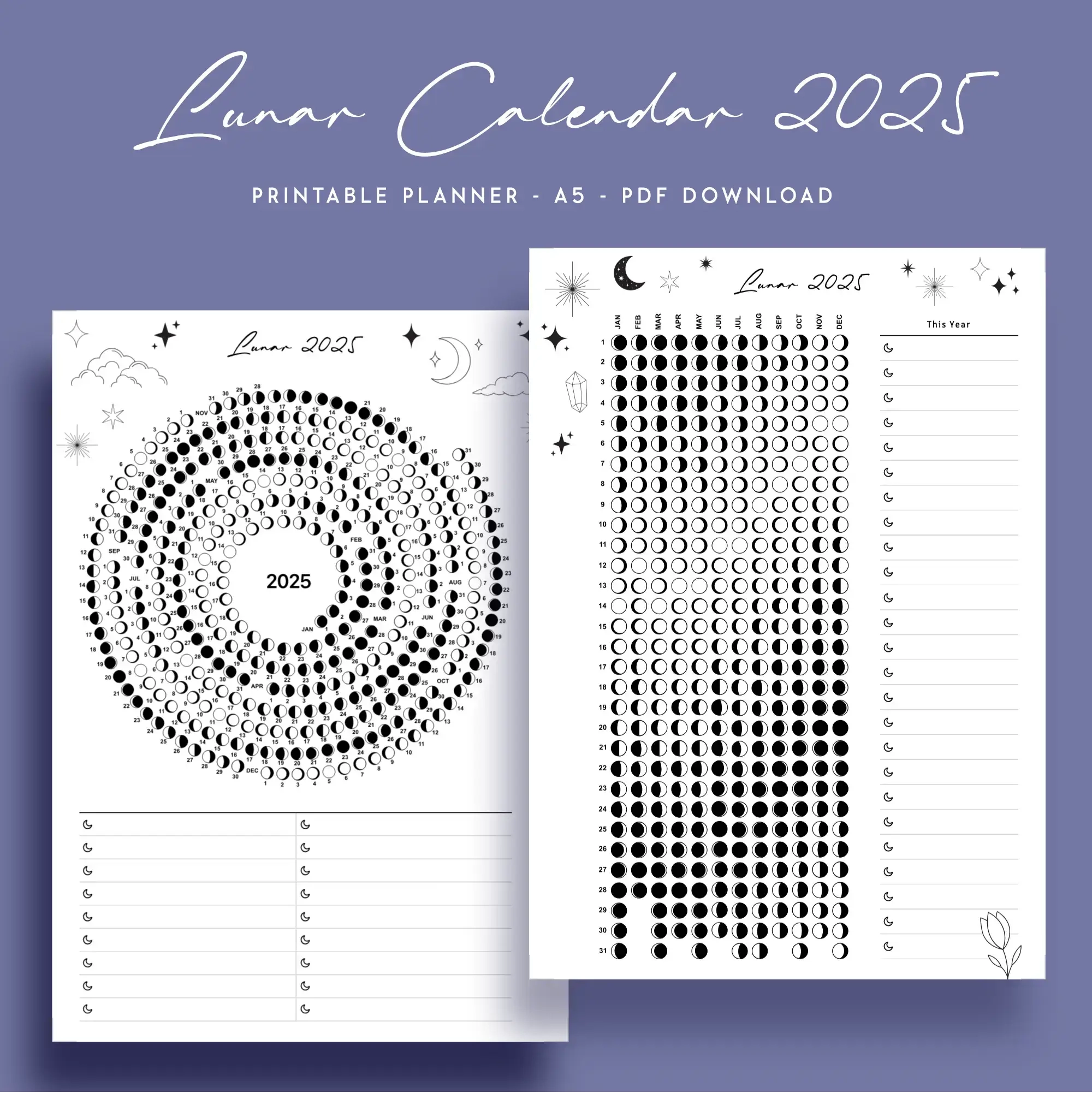 Lunar Calendar Moon Phase 2025 Planify Pro