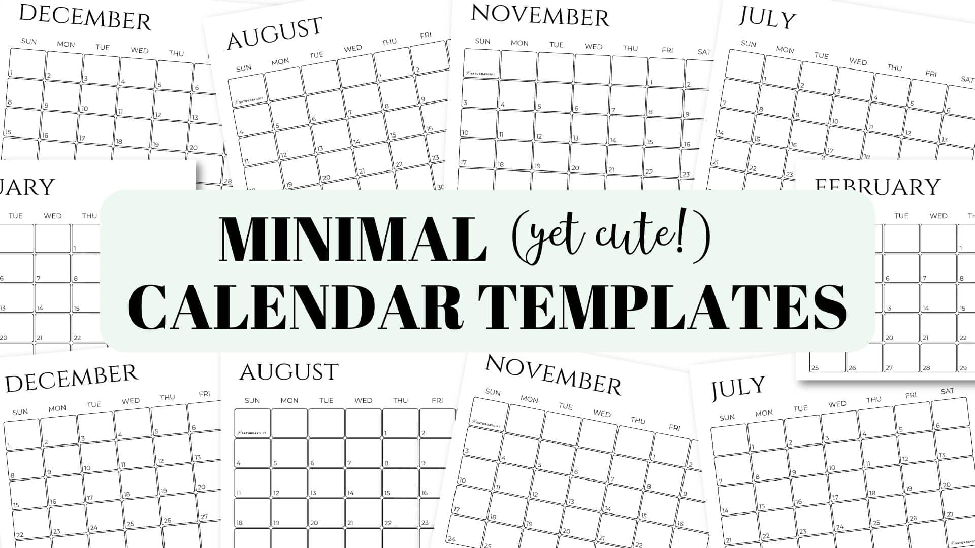 Big Square Free Printable Calendar