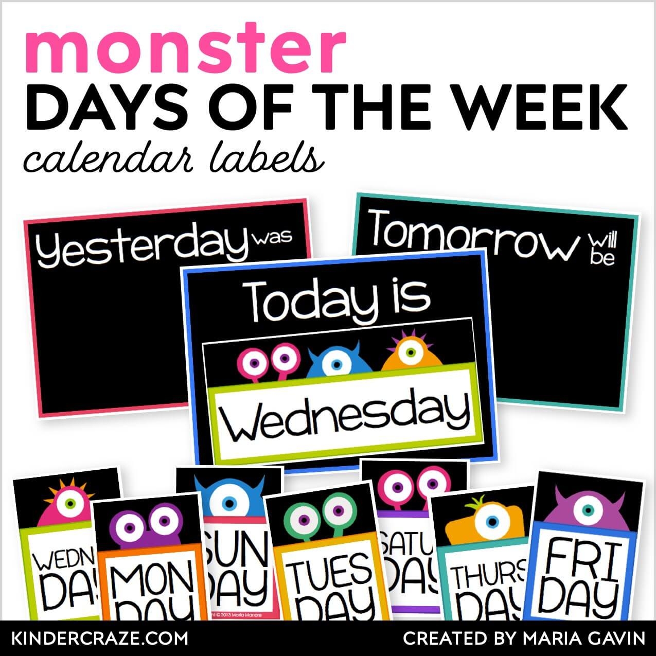 Free Printable Days Of The Week For Calendar