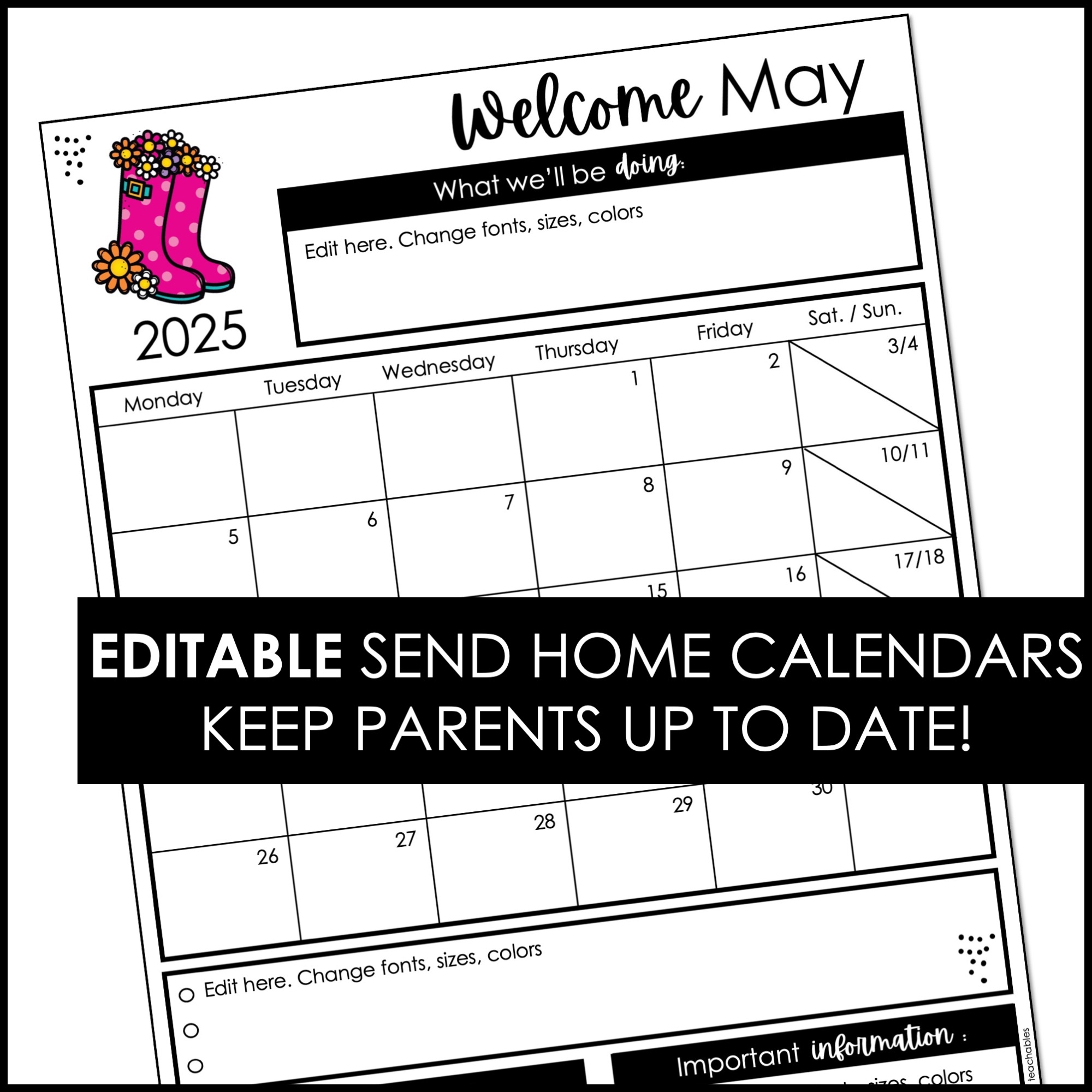 Printable Empty Calendar Template