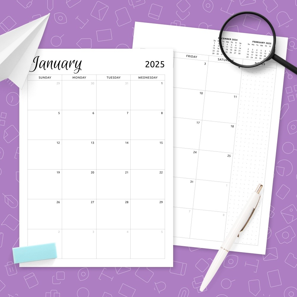 Printable Monthly Calendar Pdf