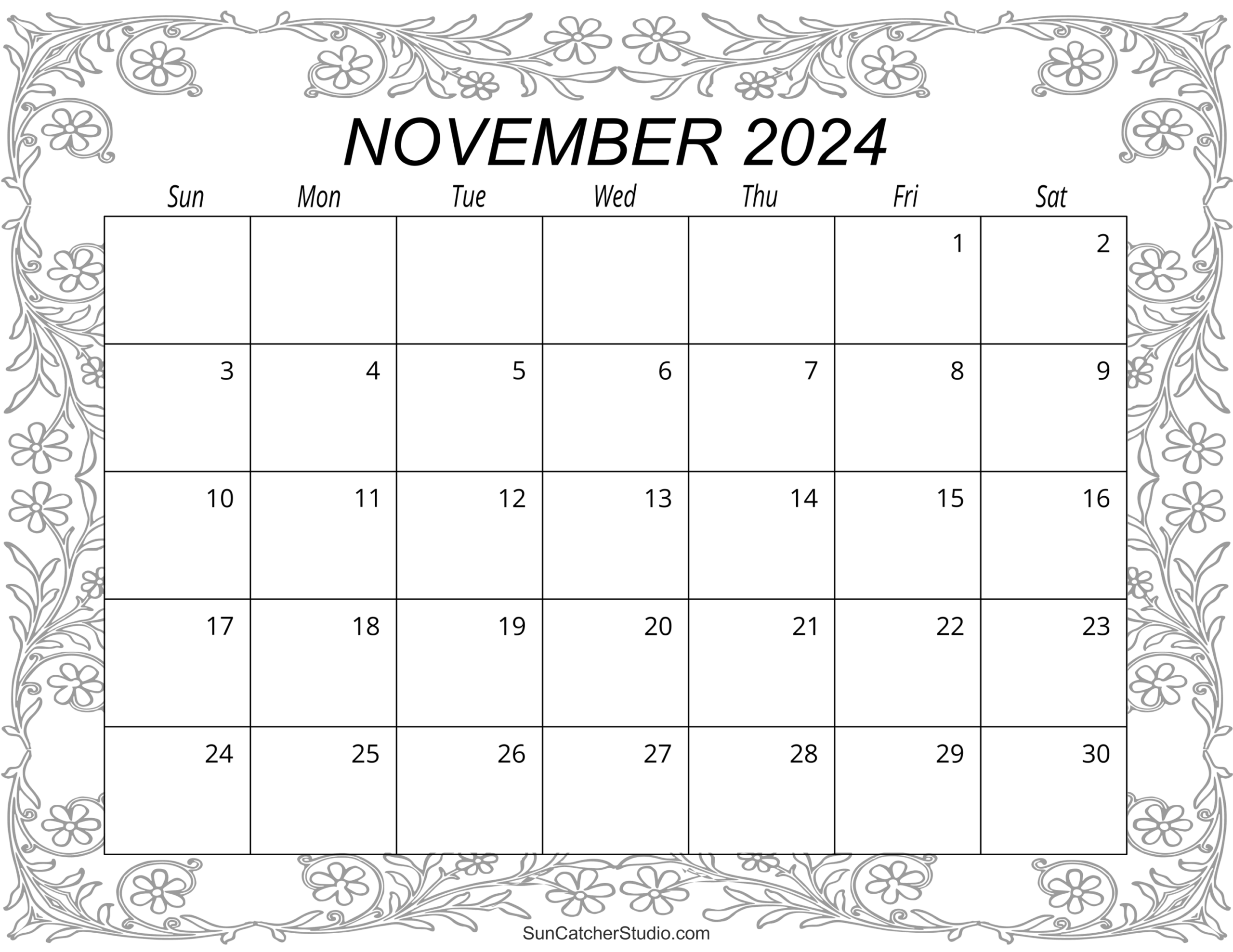 November 2024 Calendar Free Printable Free Printables Monograms Design Tools Patterns U0026 DIY Projects