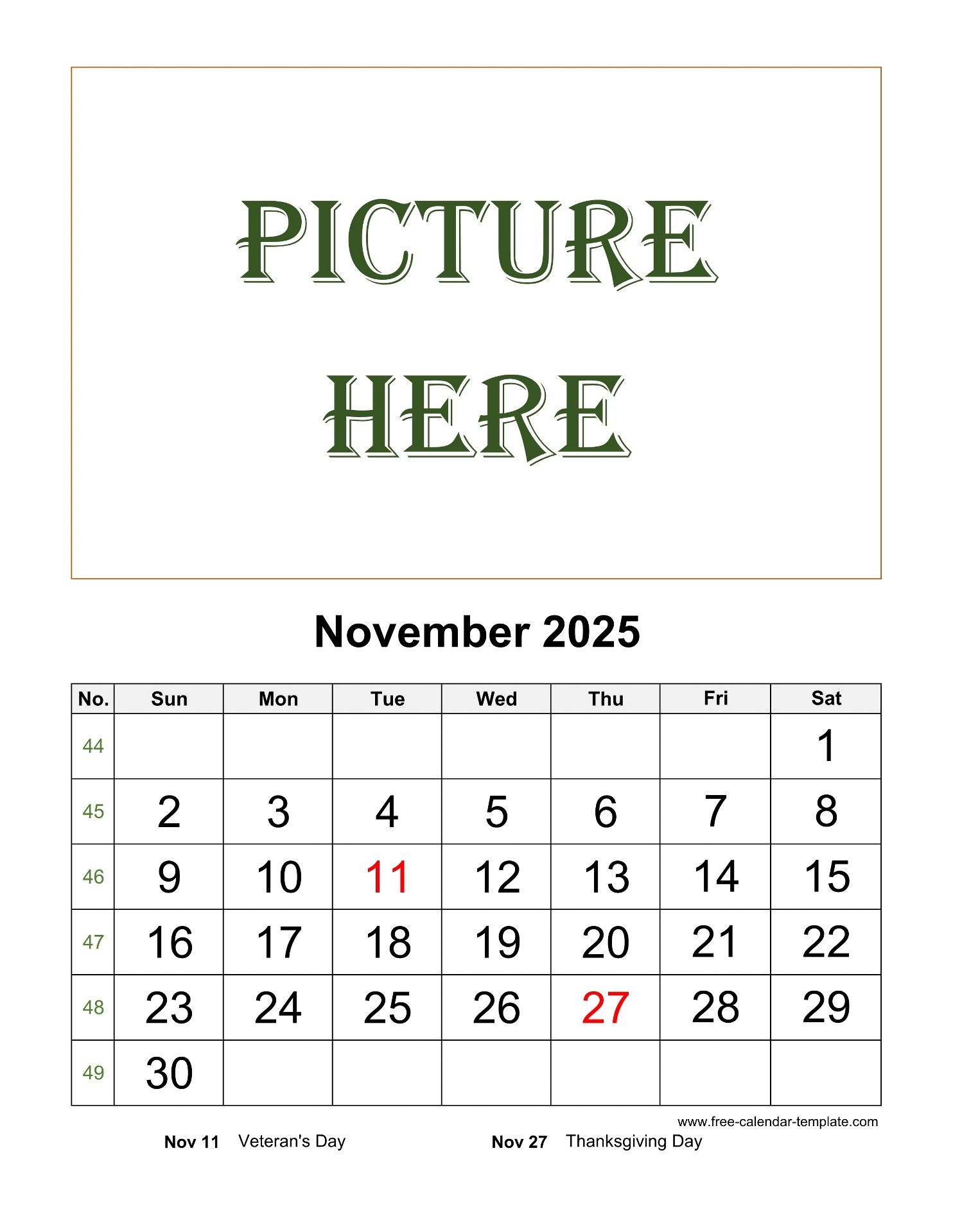 November 2025 Free Calendar Tempplate Free calendar template November 2025 Free Calendar Tempplate Free calendar template