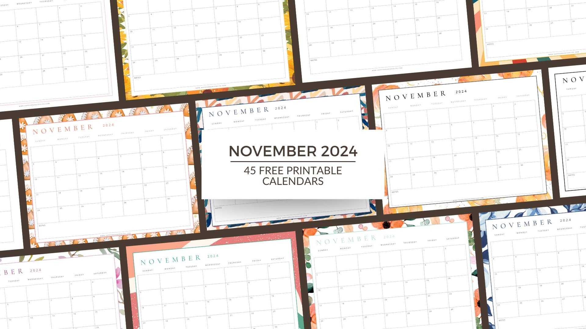 Printable November Calendar Notes
