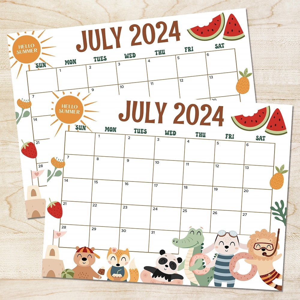 Printable June And July Calendars