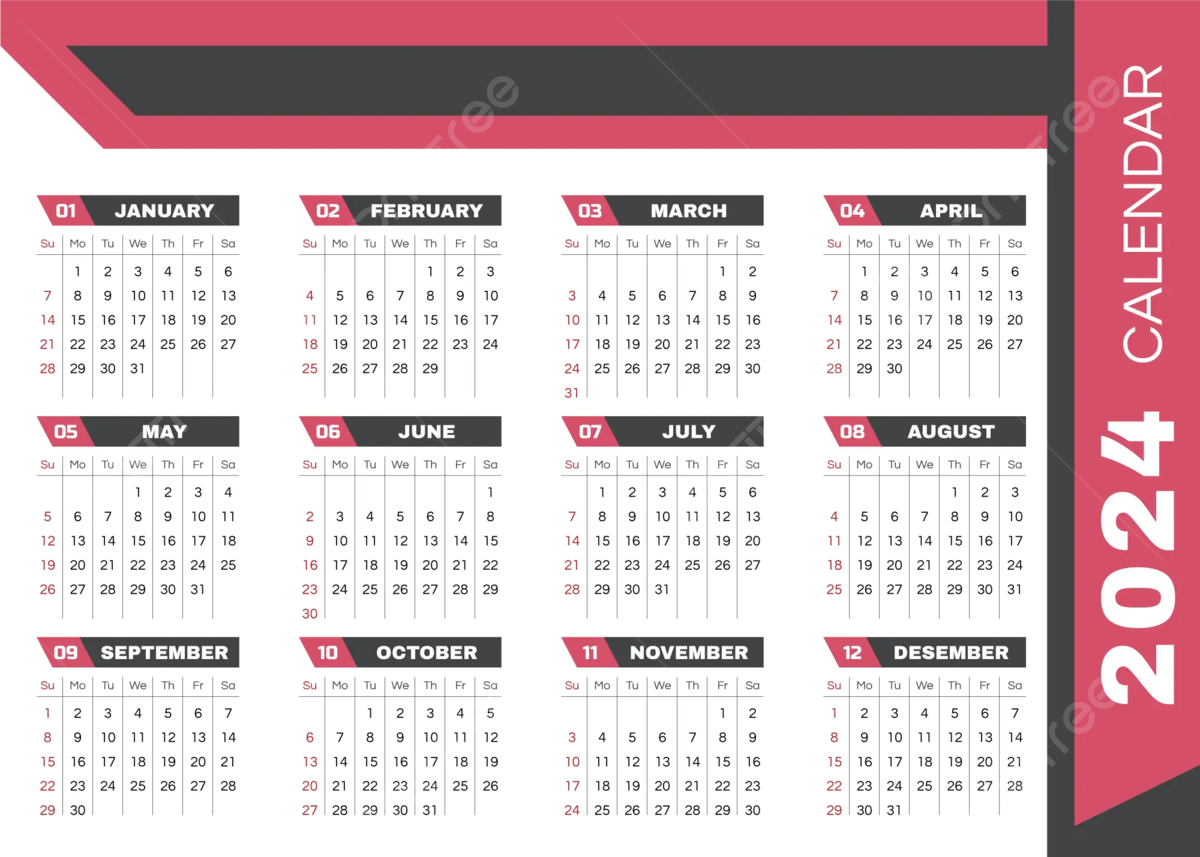 Popular Desk Calendar 2024 Template Vol 12 Vector Template Download On Pngtree