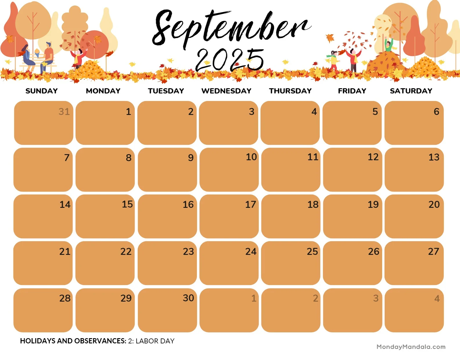 Free Printable Calendars 2025 September Free Printable Calendars 2025 September