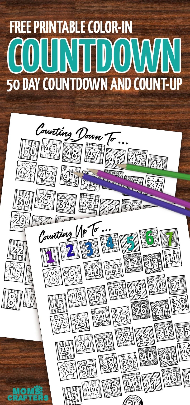 50 Day Countdown Calendar Printable