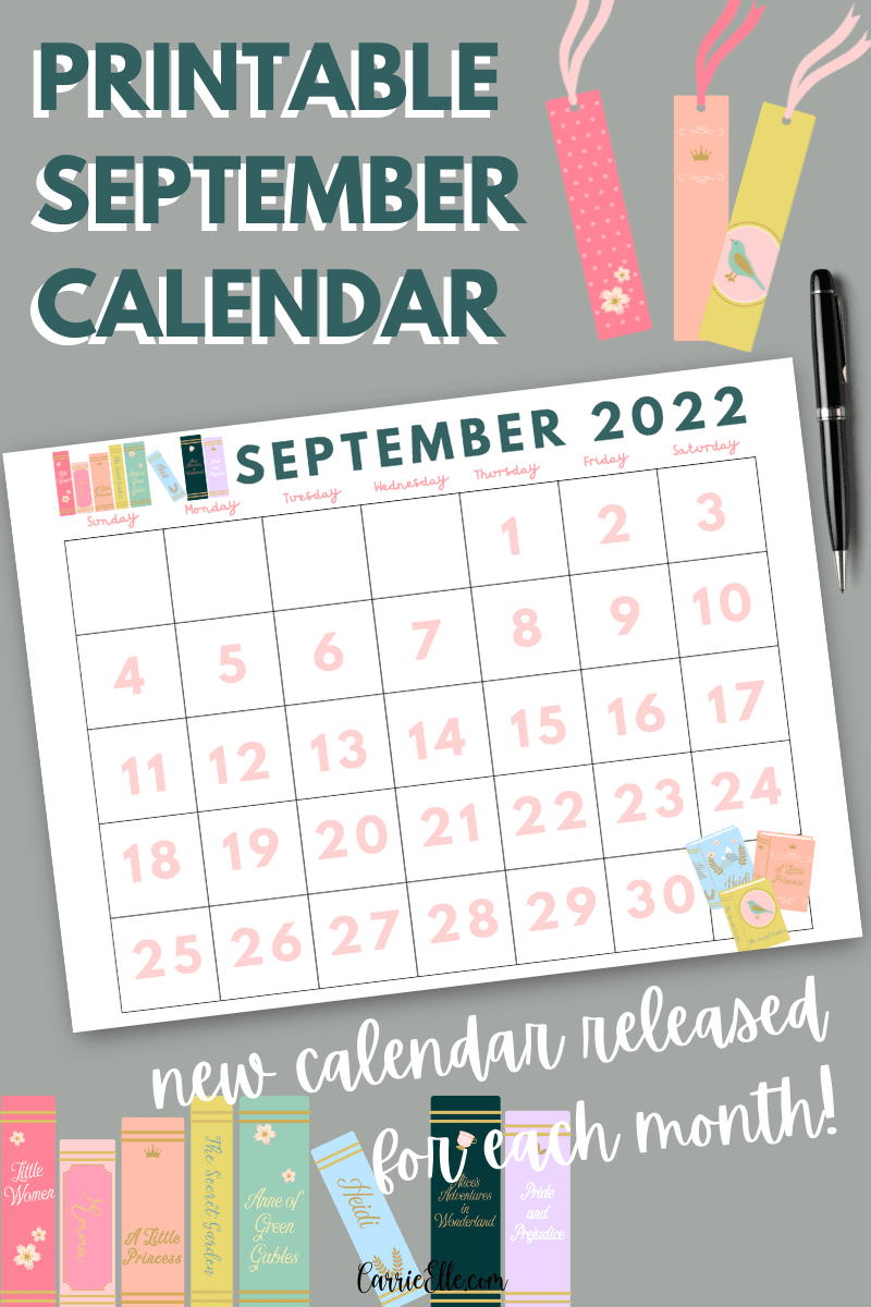 Printable Dated September 2022 Calendar Carrie Elle Printable Dated September 2022 Calendar Carrie Elle