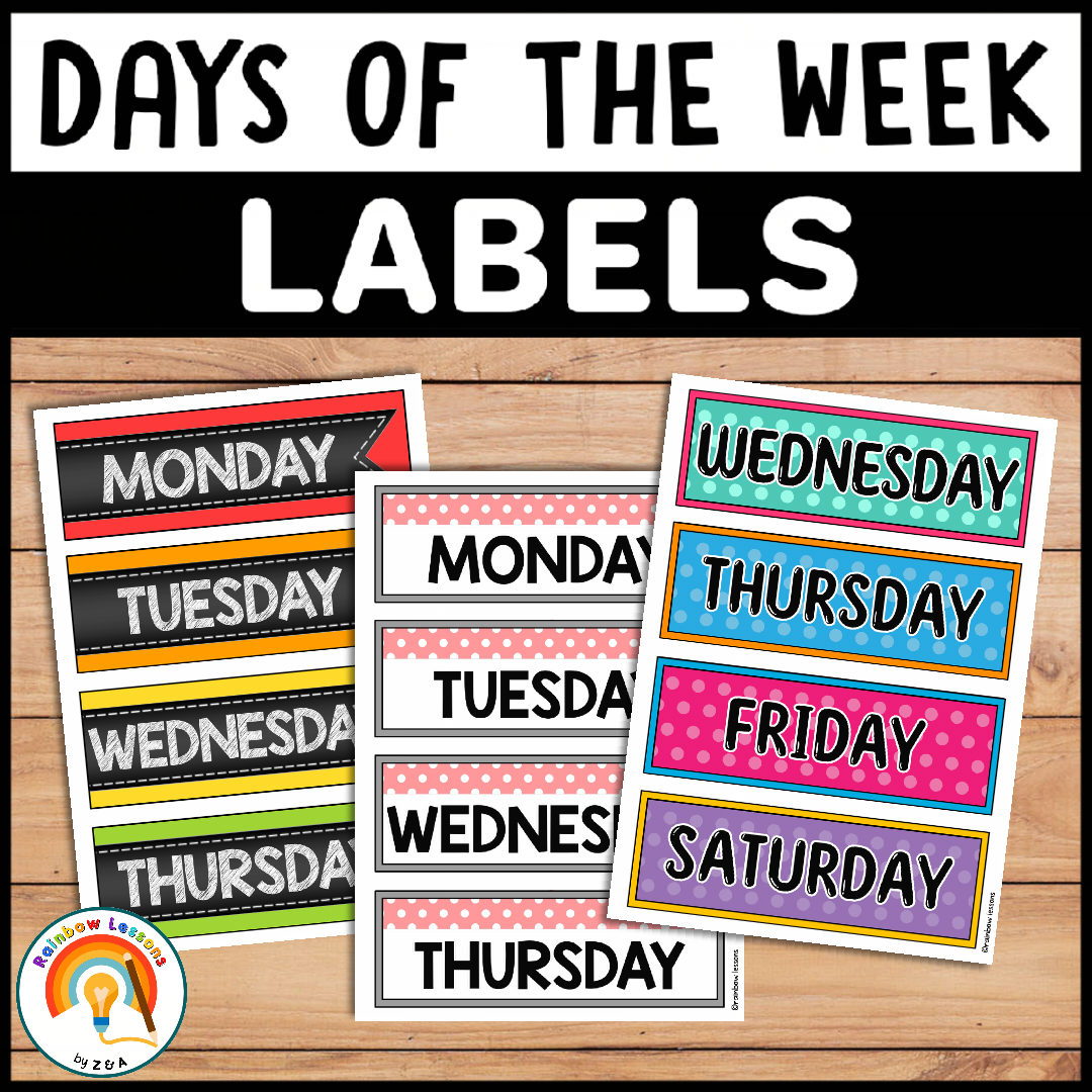 Printable Days Of The Week Labels Calendar Headers Classroom Decor Labels Made By Teachers
