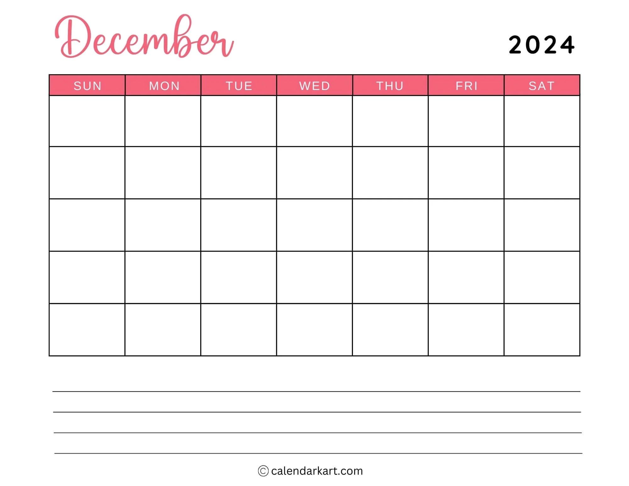 Printable December 2025 Calendars Free Pdf CalendarKart