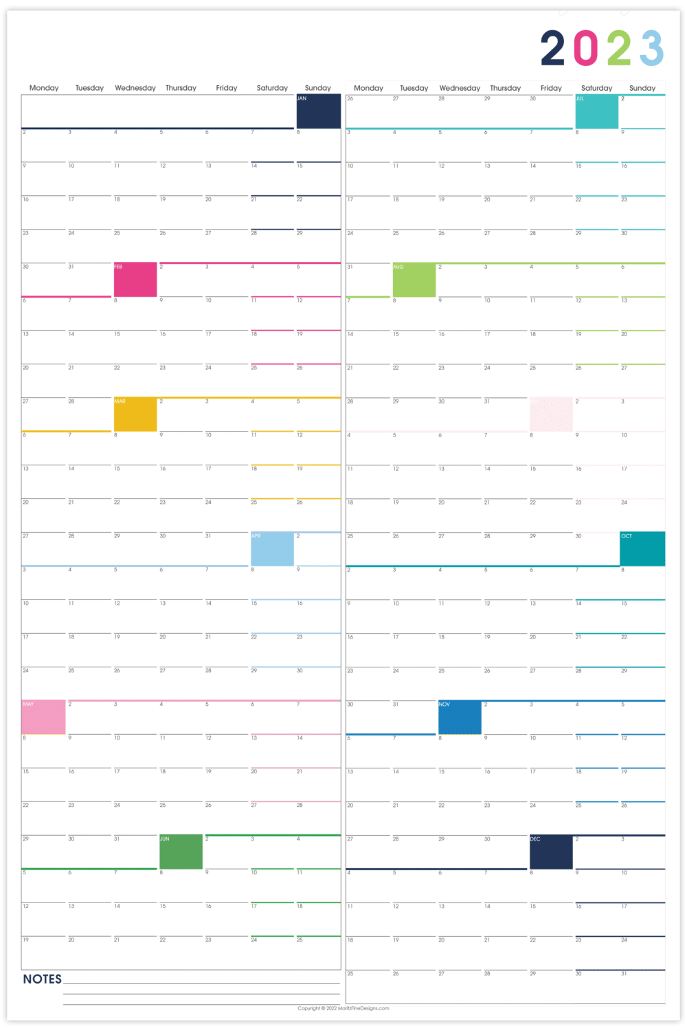 Printable Large Wall Calendar Instant Free Printable Download