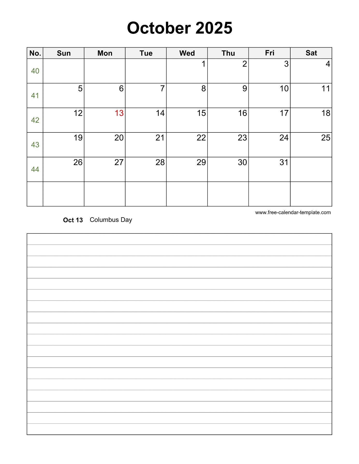 Printable Appointment Calendar October 2025 Time And Date