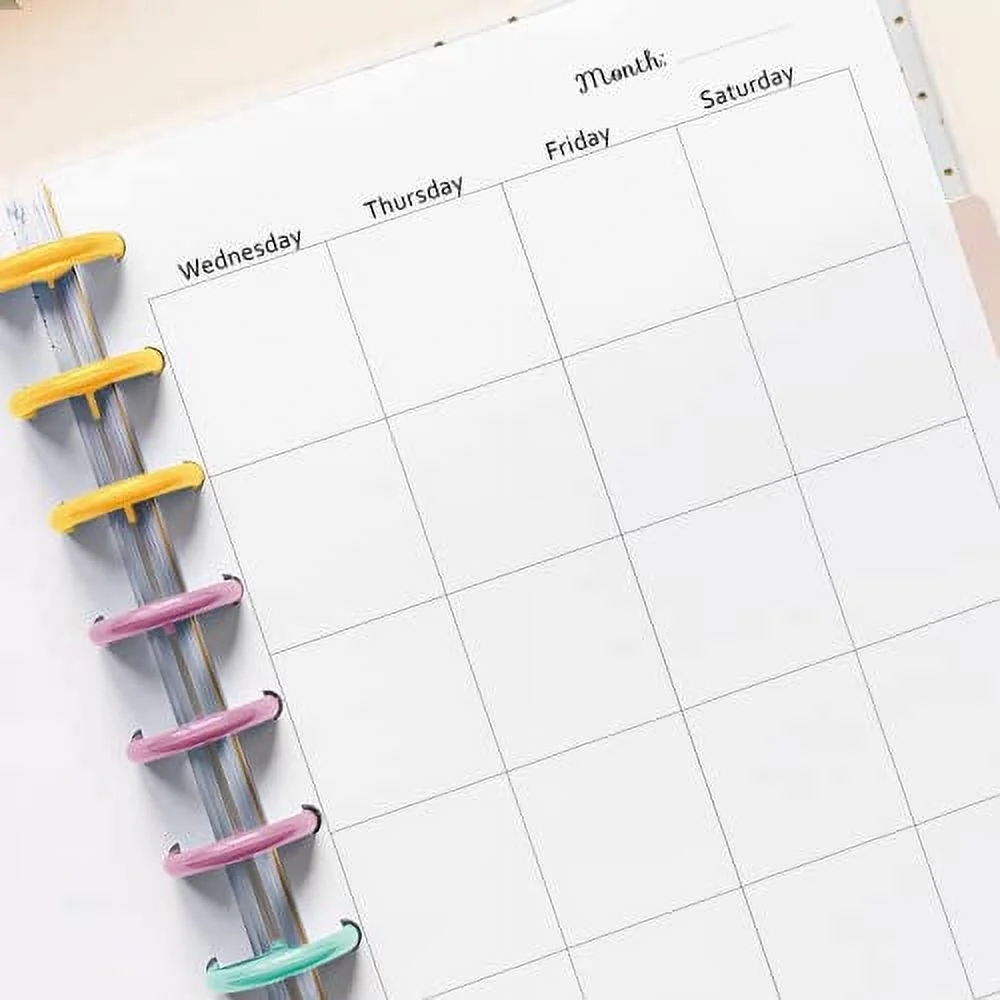 Refillable 9 Disc Happy Planner Undated Monthly Calendar 50 Pages Sheets Shell Design Walmart