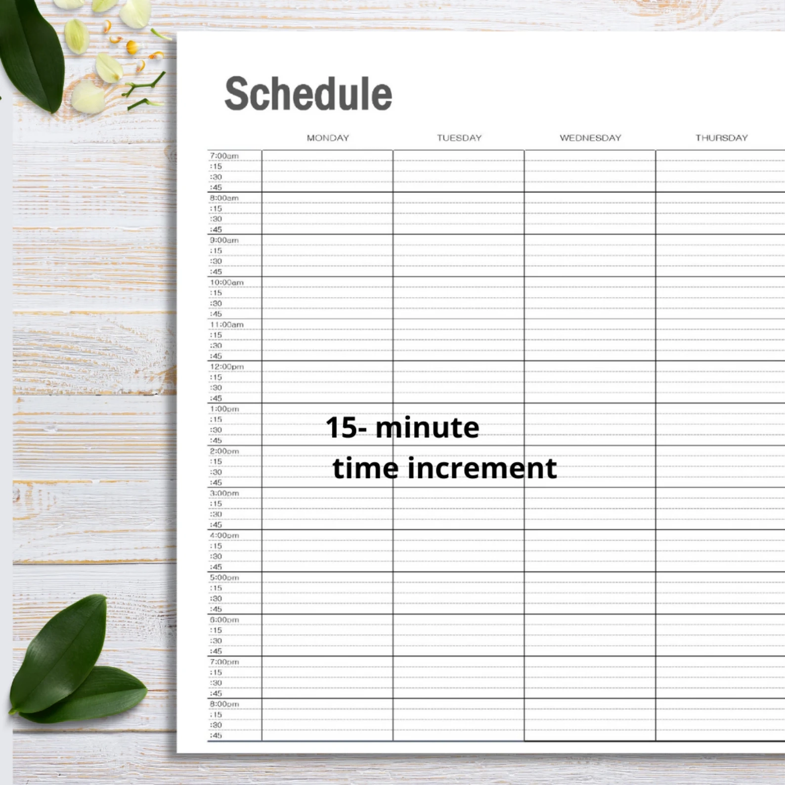 Printable Calendar With Times