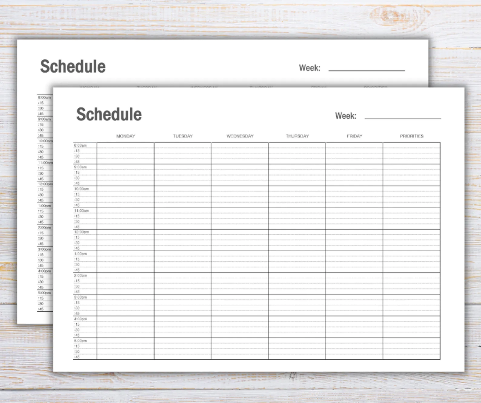 Time Blocking Printable Planner With 15 Minute Increment Monday Start A4 Letter StriveZen