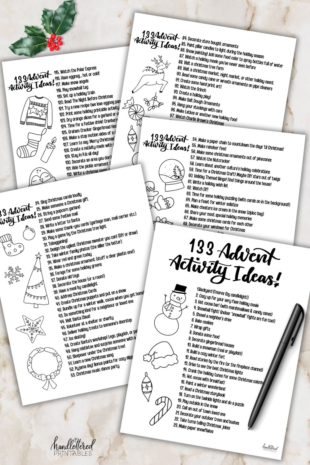 Ultimate Free Printable List Of Advent Activity Ideas For Busy Families 133 Hand Lettered Printables