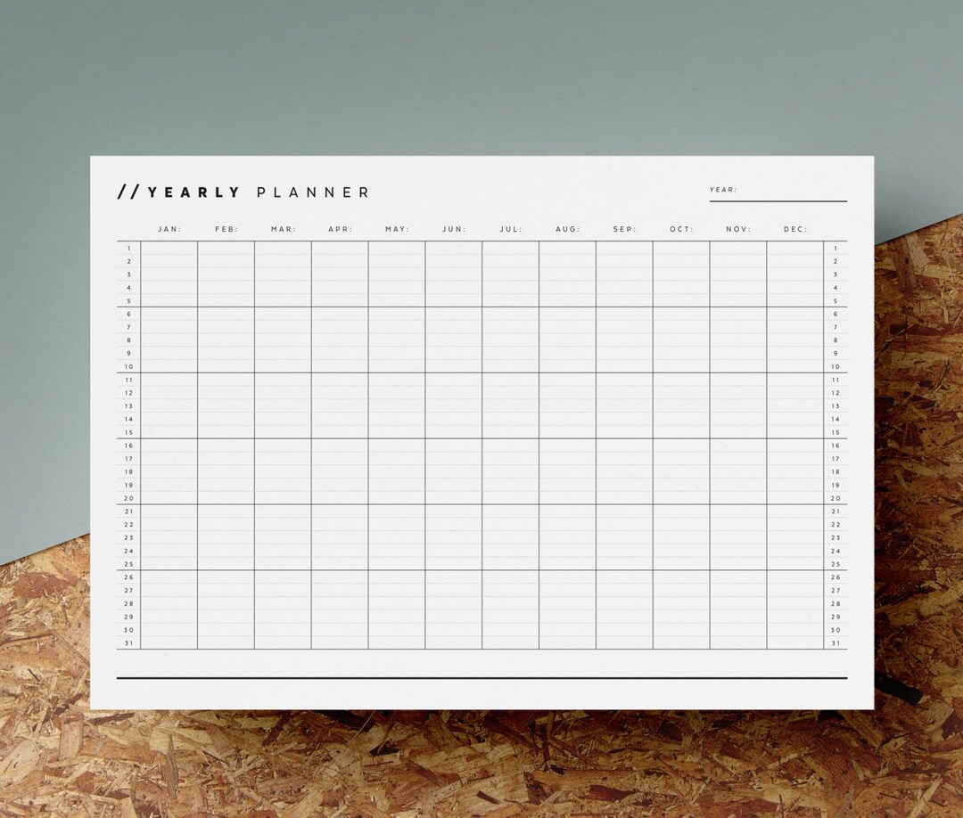Printable Yearly Planning Calendar
