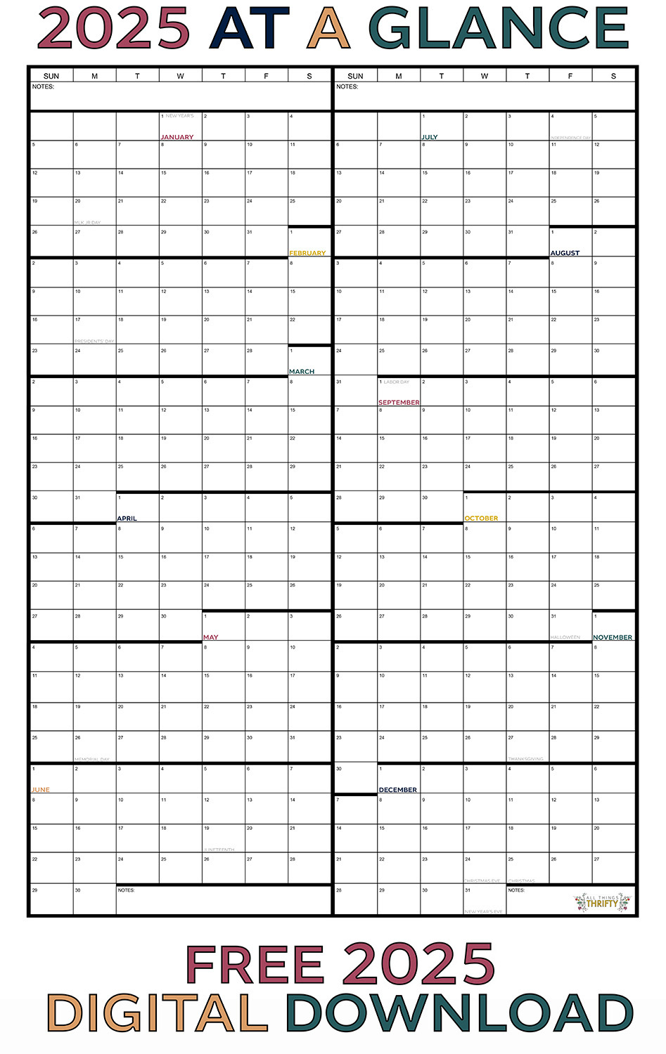 Free Printables For 2025 Calendars